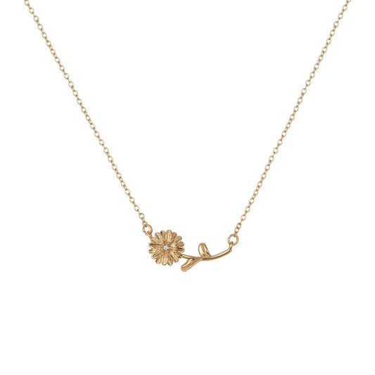 Birth Story Necklace: Flower & Gemstone Personalized