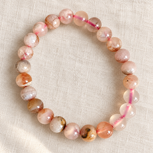 Natural Sakura Agate Bracelet