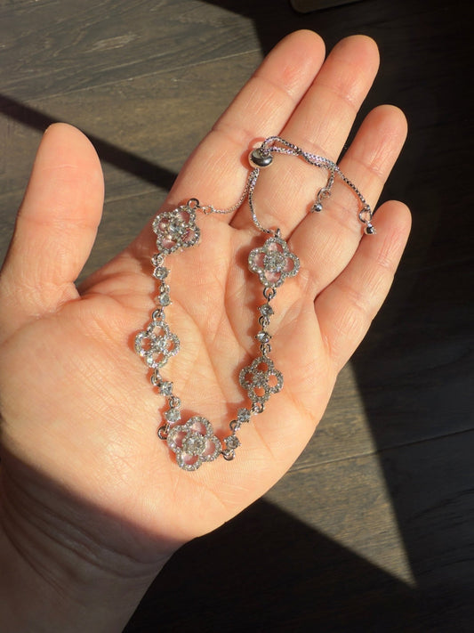 Pink Sparkle Clover Bracelet