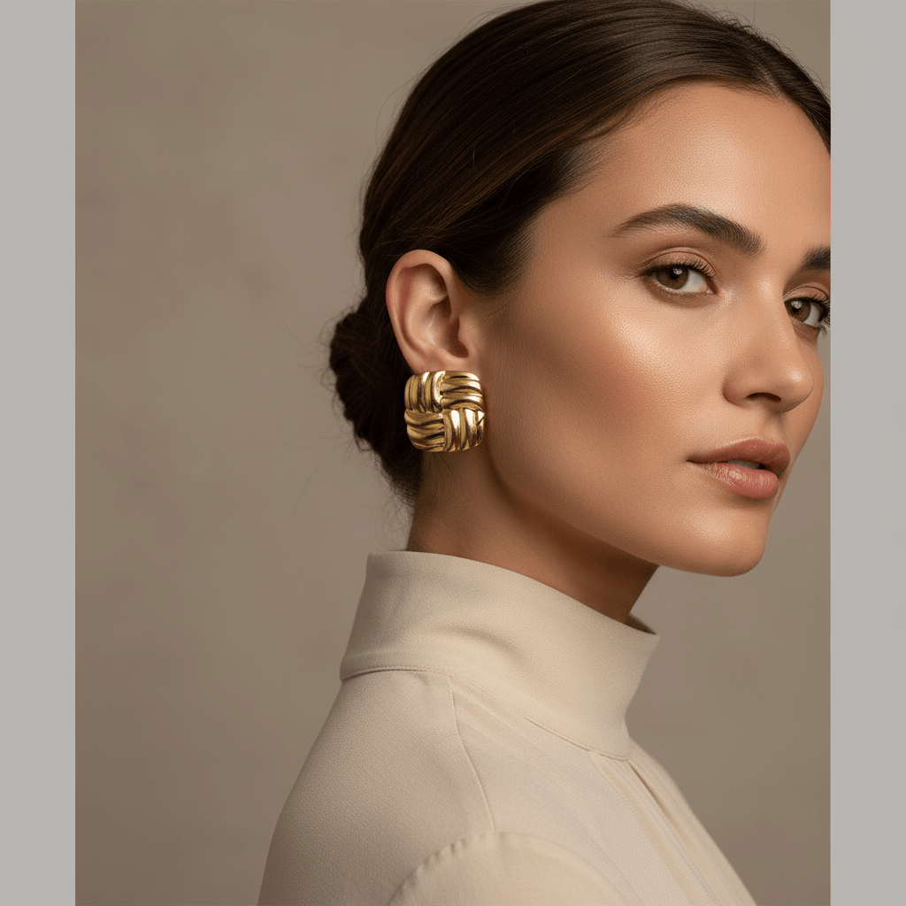 Golden Weave Studs