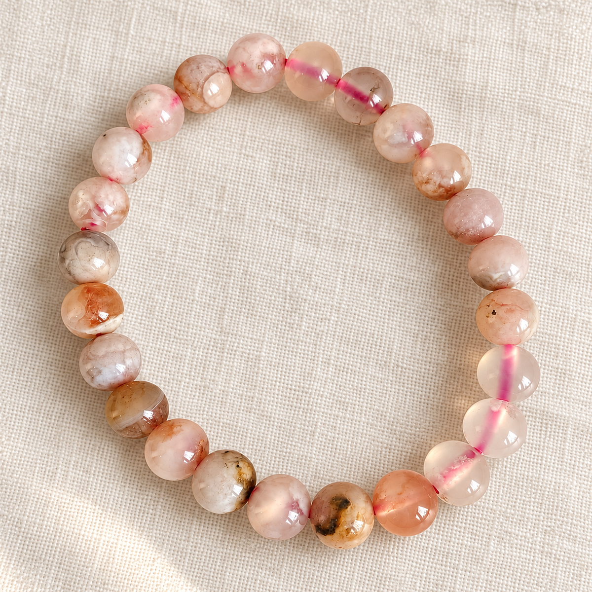 Natural Sakura Agate Bracelet