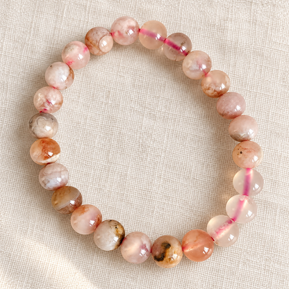 Natural Sakura Agate Bracelet