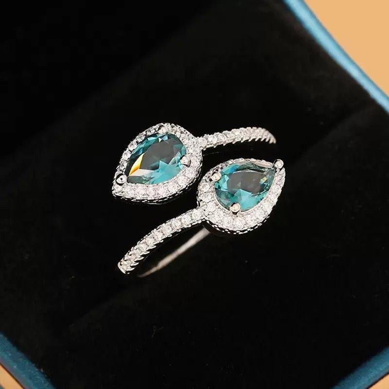 Moonlit Teardrop Ring