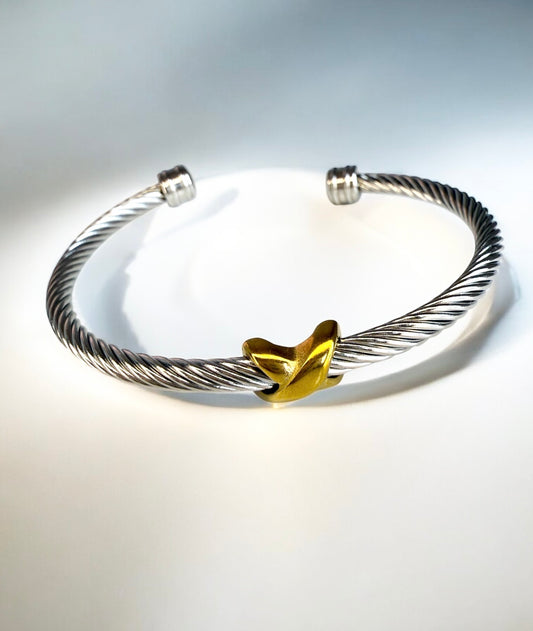 Cable Wire X Cuff Bracelet