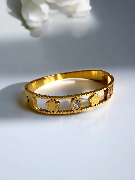 Floral CZ Bangle
